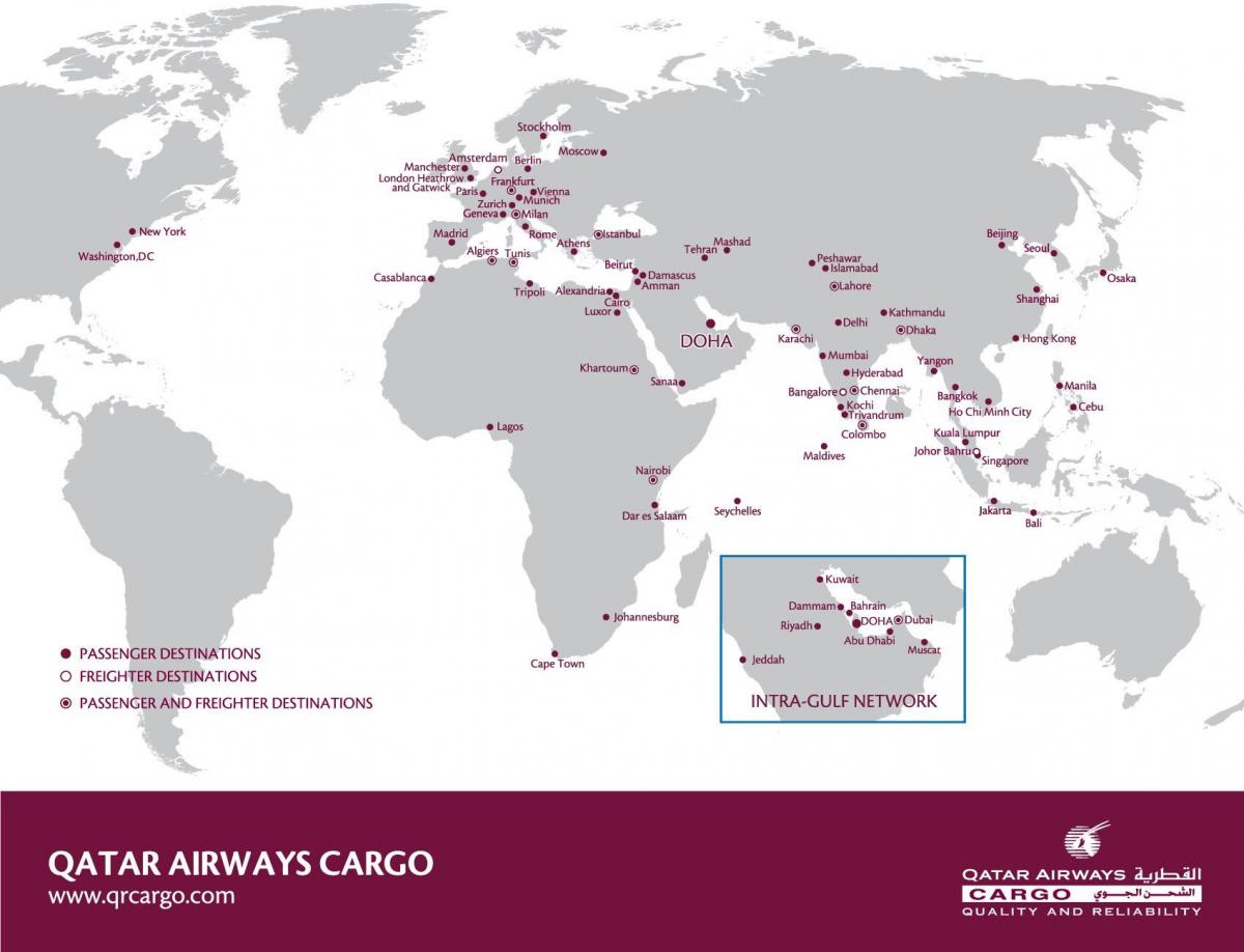 qatar airways network map