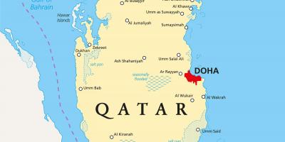 Qatar map with cities