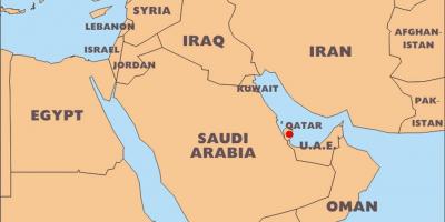 World map qatar location