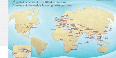 Qatar flight routes map