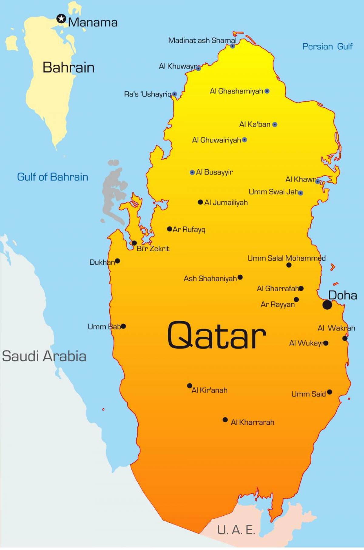 Map of capital of qatar 