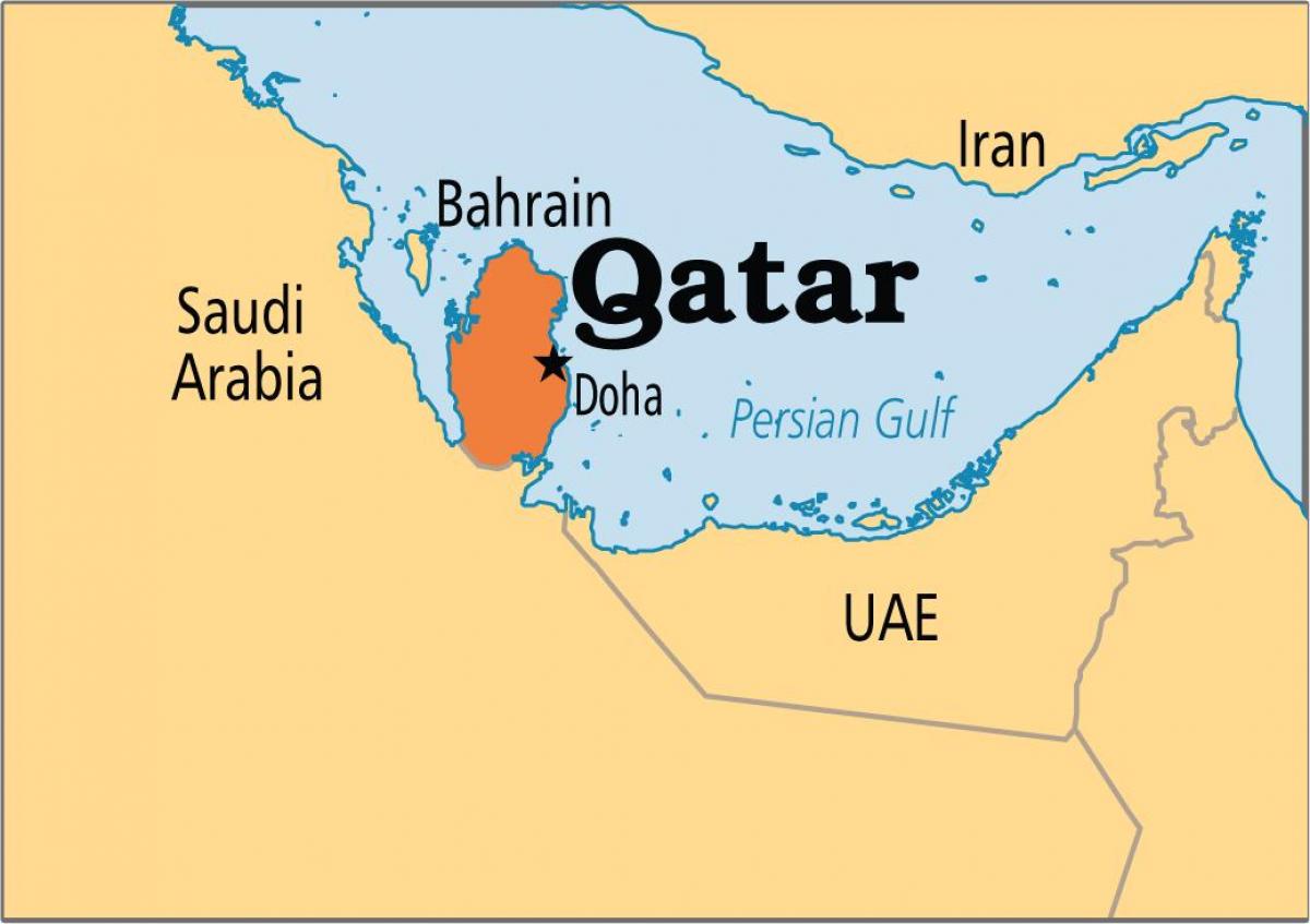 Map of qatar asia