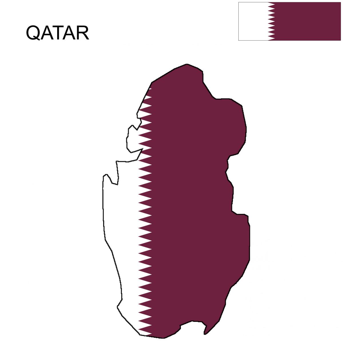 Map of qatar flag