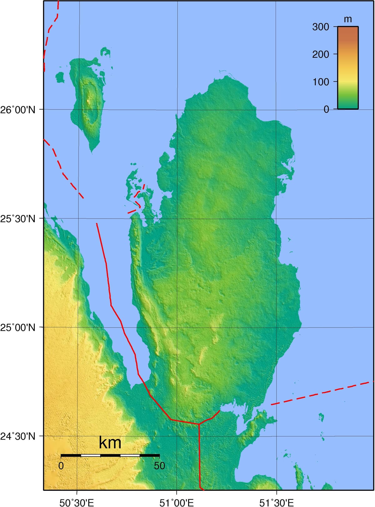 Map of qatar geography