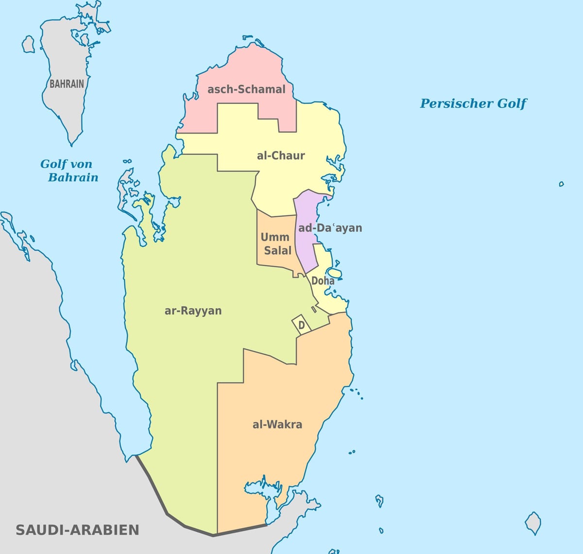 Map of qatar vector