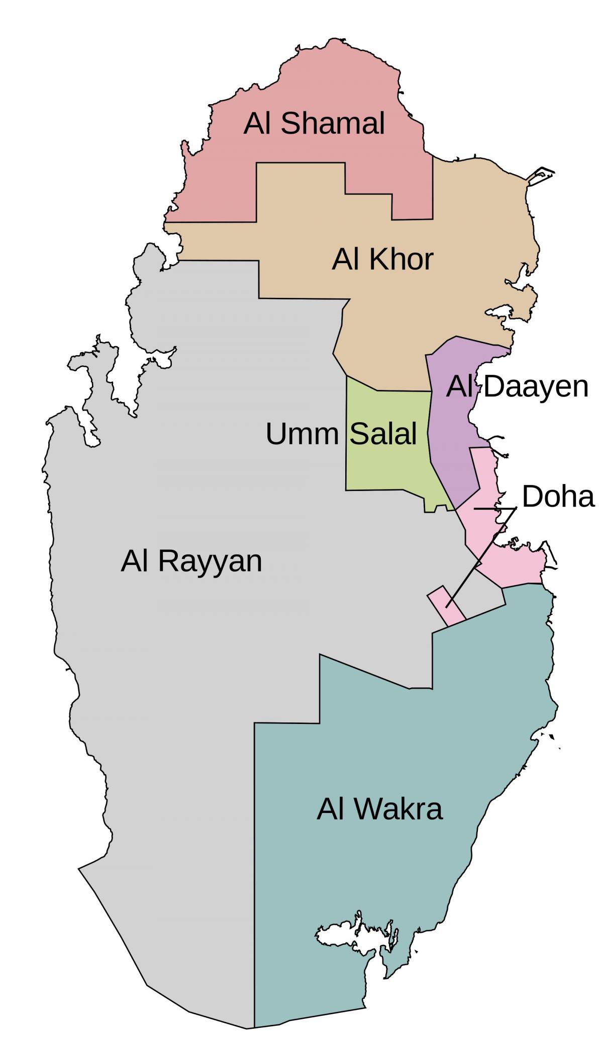 Map of qatar municipality 