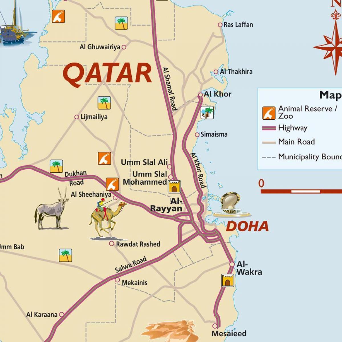 Map of qatar tourist