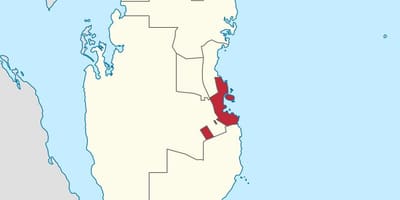 Map of doha qatar location on world