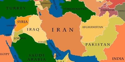 Map of qatar and middle east