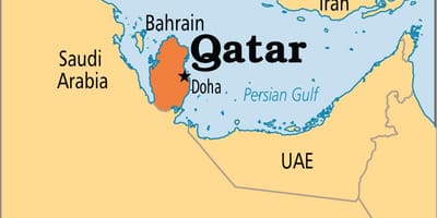 Map of qatar asia