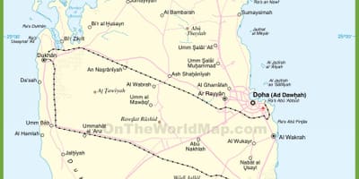 Map of qatar detailed