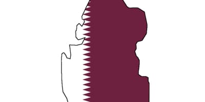 Map of qatar flag