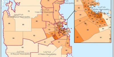 Map of qatar population